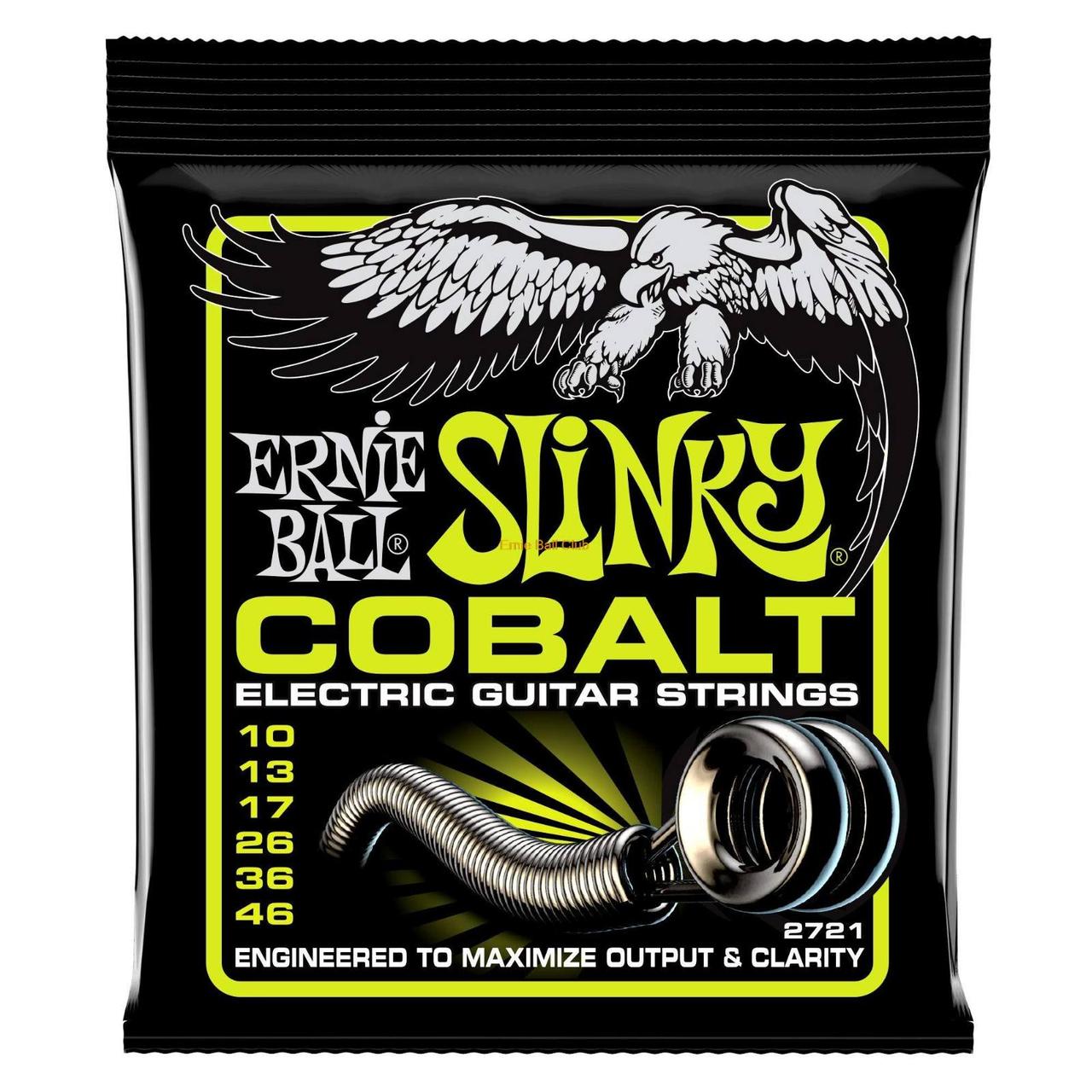 Струни Ernie Ball Slinky Cobalt 2721 для електрогітари (.010-.046), (кобальт)