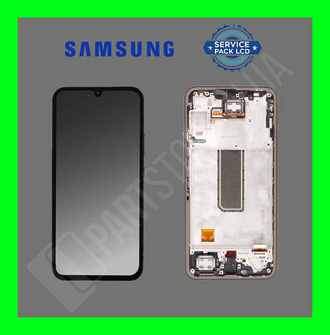 Дисплей Samsung A346 Black A34 2023 (GH82-31200A) сервісний оригінал у зборі з рамкою, фото 2