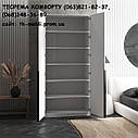 Шафа для одягу на 2 двері з полицями, з чорними ручками МБЦ-26 (Антрацит), фото 3