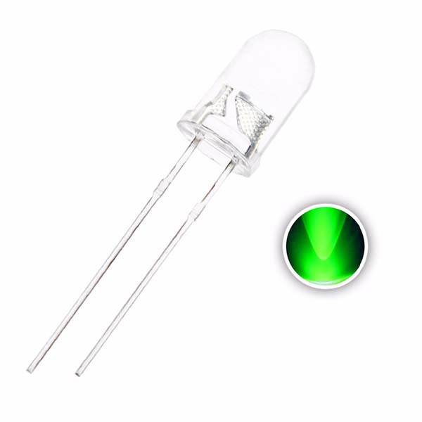 Светодиод 5 мм зеленый (прозрачный) - фото 1 - id-p1852064056