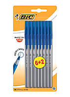 Ручки кулькові BIC Round Stic Exact Сині 6+2 шт