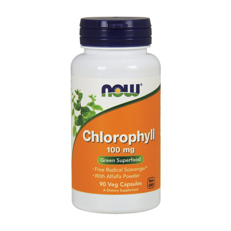 Хлорофіл NOW Chlorophyll 100 mg 90 veg caps