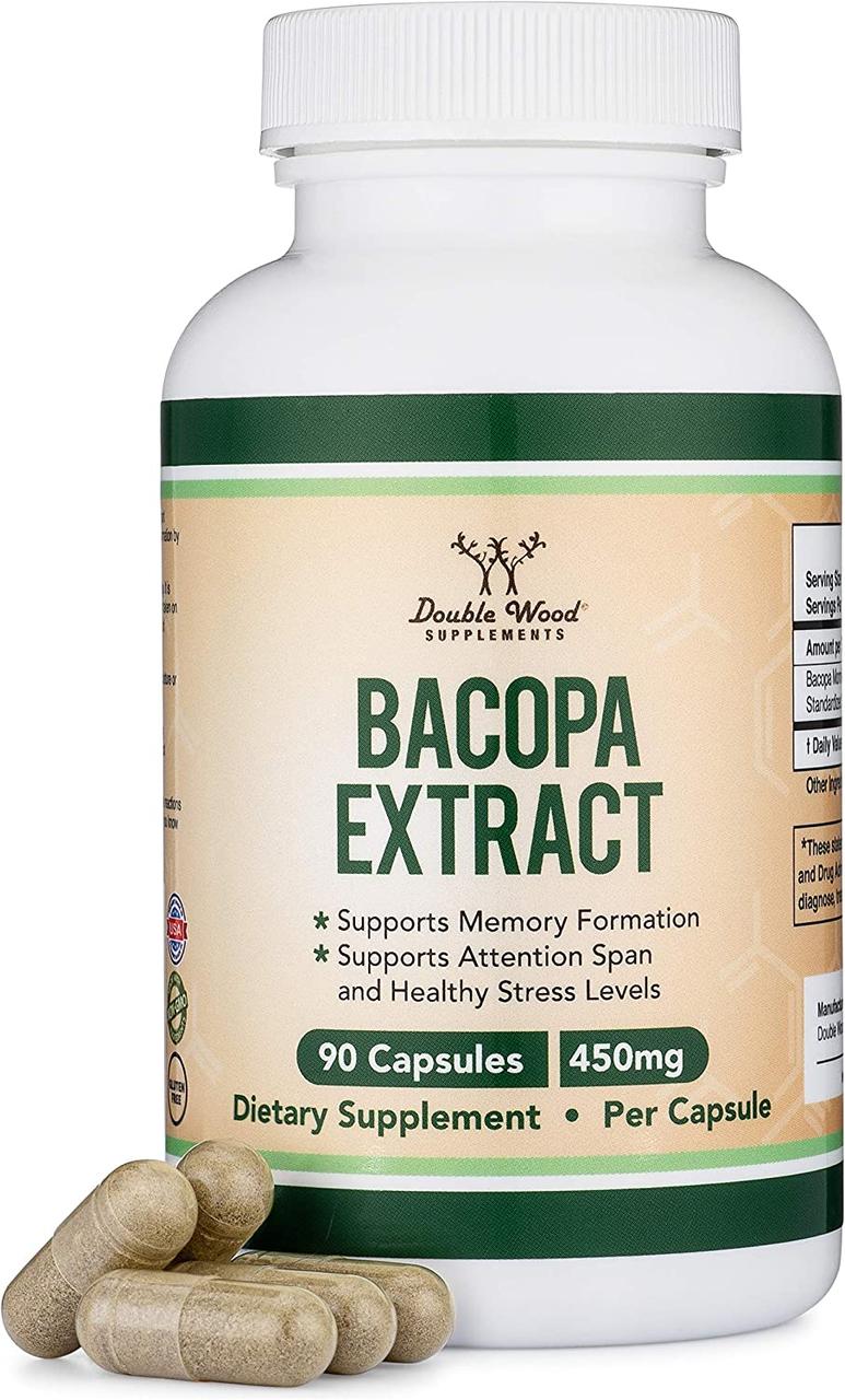 Екстракт бакопи дрібнолиста Double Wood Bacopa Monnieri Extract 450 mg 90 capsules