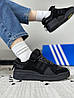 Чоловічі та жіночі кросівки Adidas Forum Low Bad Bunny Black чорні Адідас Форум Бед Банні Лоу замшеві на липучці, фото 9