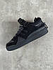 Чоловічі та жіночі кросівки Adidas Forum Low Bad Bunny Black чорні Адідас Форум Бед Банні Лоу замшеві на липучці, фото 4