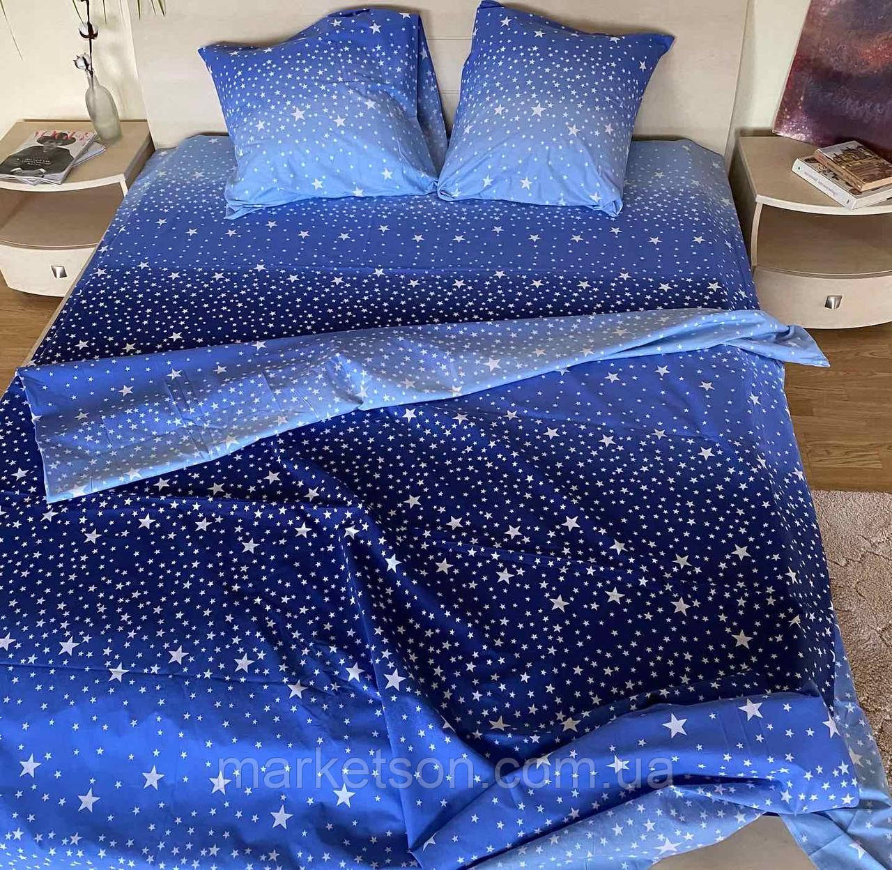 Дитяча полуторна постільна білизна Зоряне небо