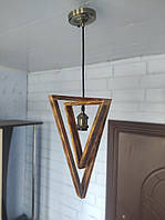 Деревянный трехугольный подвесной светильник, Деревянный светильник, Подвесное освещение