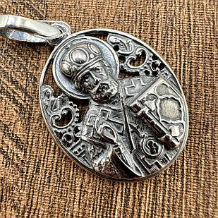 Кулон Святий Миколай срібло 925 проба підвіска ладанка