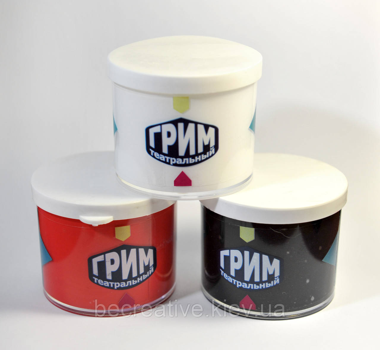 Білий професійний театральний грим на жировій основі 140 мл, фото 1