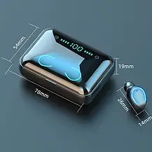 Навушники TWS BTH-F9-5 бездротові, Бездротові сенсорні Bluetooth навушники 2000 мА·год Чорні, фото 4