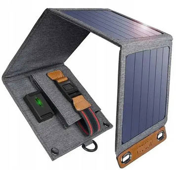 Сонячна панель Solar panel 14 W 1xUSB B417 Зарядний пристрій (Сірий)