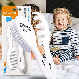 Щітка та гребінець для новонародженого 570 BabyOno, white