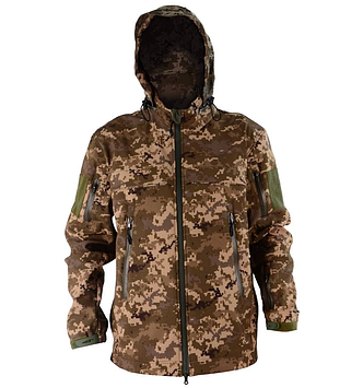 Армейська куртка з капюшоном Soft Shell (Піксель) M