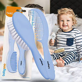 Щітка та гребінець для новонародженого 570 BabyOno, blue