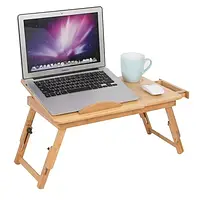 Стол Для Ноутбука 15 Дюймов Бамбуковый Регулируемый