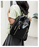 Рюкзак дівчина м'який штучний шкіра Модний новий фасон Міський рюкзак стильний тільки опт, фото 2