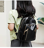 Рюкзак дівчина м'який штучний шкіра Модний новий фасон Міський рюкзак стильний тільки опт, фото 3