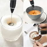 Капучинатор ручний мініміксер Milk Frother пінозбивач-Сспінач молока та вершків акумуляторний USB, фото 3