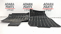 Коврики передние черные резиновые (Комплект 2 шт. водительский протерт) для Audi Q7 Premium Plus 2009-2015