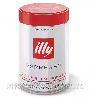 Кава в зернах Illy espresso середньої обжарювання ж/б банка 250 гр