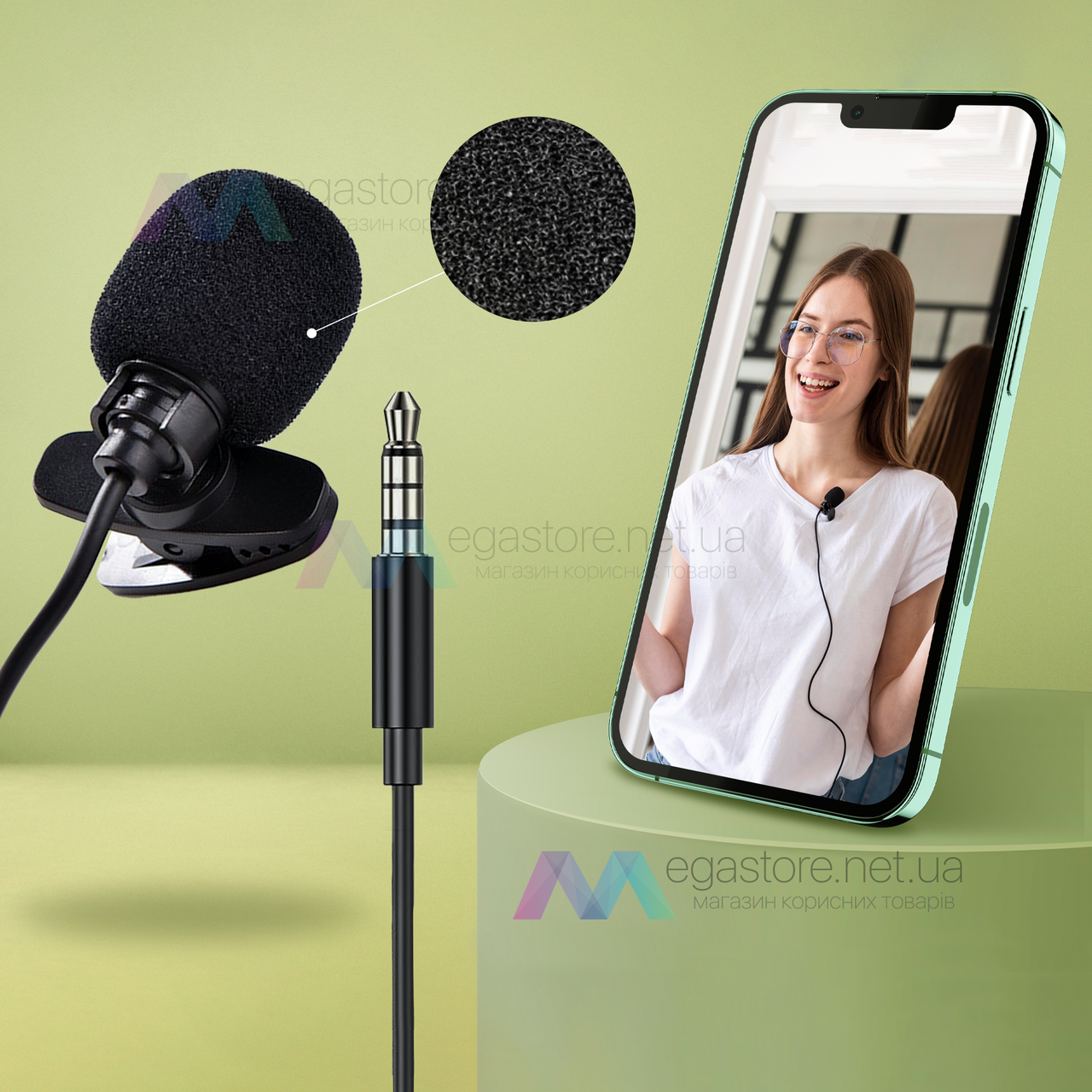 Петличний мікрофон 3.5 мм мікрофон-петличка для телефона петелька для пк камери