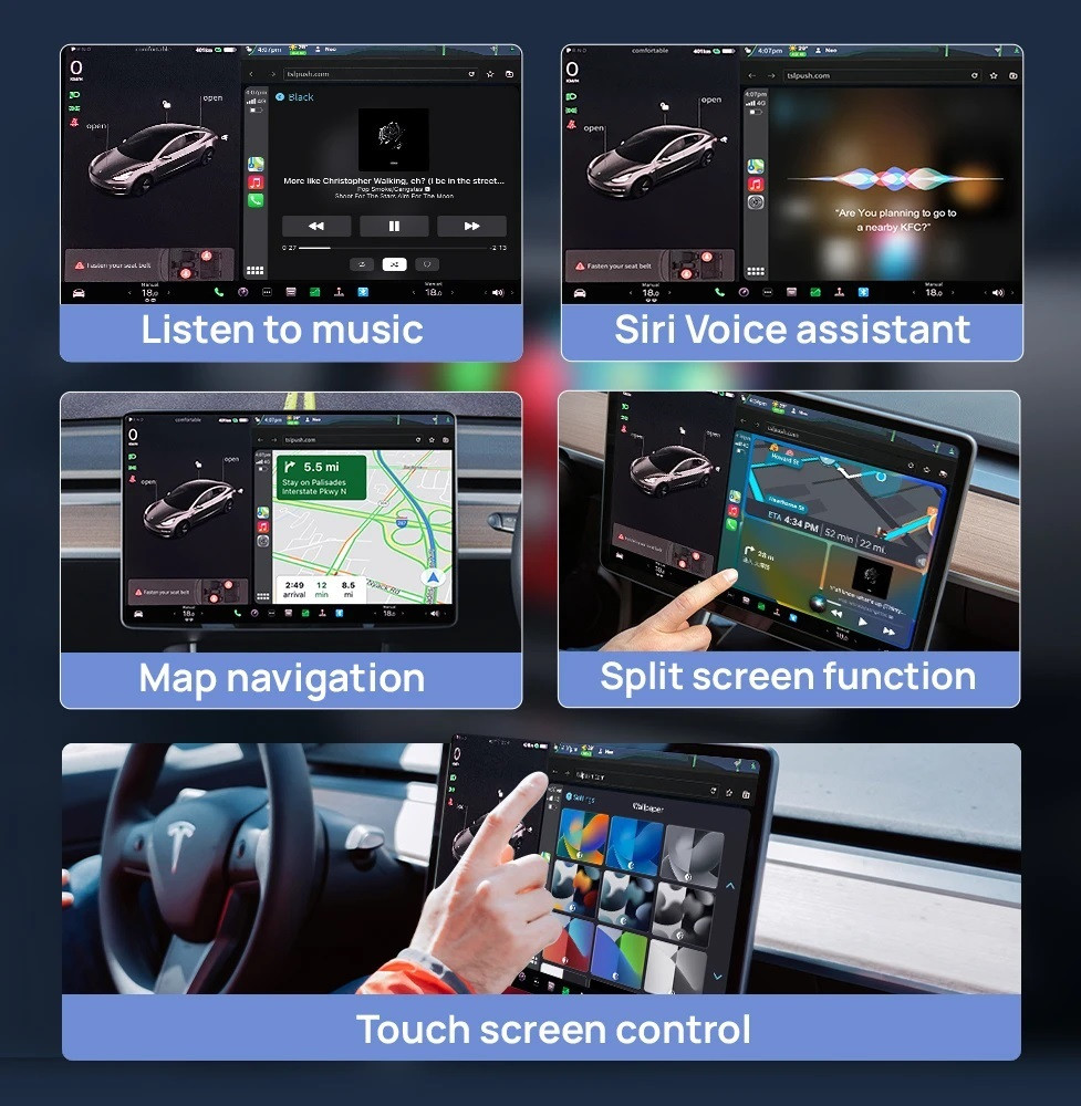 CarlinKit T2C for Tesla - беспроводной Apple CarPlay / Android Auto - фото 5 - id-p1855982961