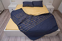 Евро комплект (Ранфорс) | Комплект постельного белья Роспись золотая | Простынь 237х217 см