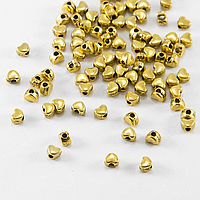 Бусина разделитель металлическая Сердце Золото античное 3,5х4х3 мм отверстие 1,5 мм