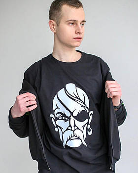 Чоловіча чорна футболка JERT з принтом Козак, розмір L mebelime