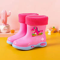 Детские резиновые сапоги, резиновые ботинки для девочек, цвет розовый