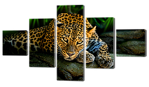 Модульна картина Леопард 118*64 см