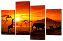 Модульна картина Слони в Африці