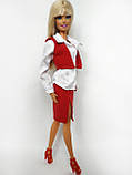Одяг для ляльок Барбі Barbie - жилетка, спідниця і блуза, фото 4