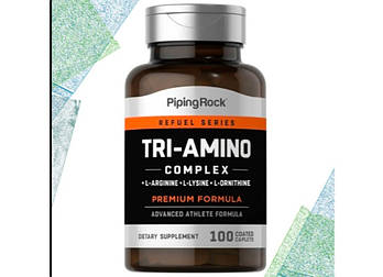 Piping Rock TRI-AMINO Complex (L-Arginine, L-Lysine, L-Ornithine) 100 таблеток