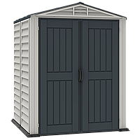Сарай госпблок пластиковий вініловий з металевим каркасом Duramax YardMate 171x171x210 см темно-сірий (20009) Вогнестійкий