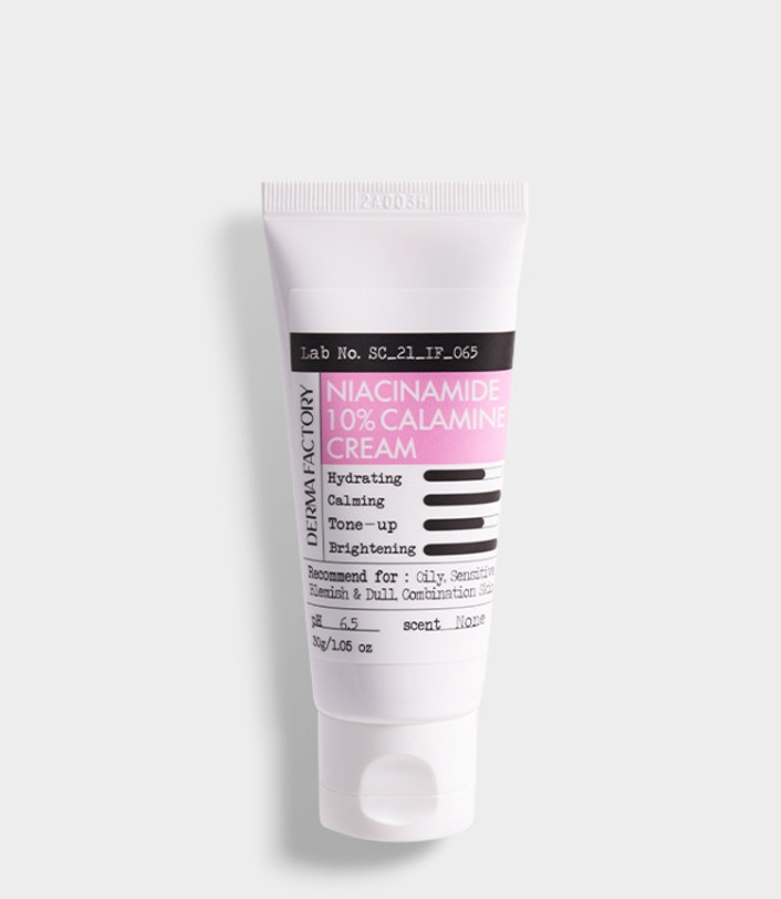 Derma Factory Niacinamide 10 Calamine Cream - Заспокійливий себорегулюючий крем для обличчя, 30 мл