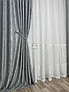 Мармурові штори софт світло-сірий комплект №1, мікрософт жаккард велюр граніт, 2 штори, фото 4