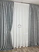 Мармурові штори софт світло-сірий комплект №1, мікрософт жаккард велюр граніт, 2 штори, фото 3