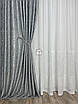 Мармурові штори софт світло-сірий комплект №1, мікрософт жаккард велюр граніт, 2 штори, фото 2