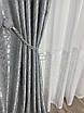 Мармурові штори софт світло-сірий комплект №1, мікрософт жаккард велюр граніт, 2 штори, фото 6