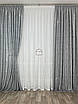 Мармурові штори софт світло-сірий комплект №1, мікрософт жаккард велюр граніт, 2 штори, фото 5
