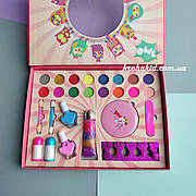 Дитяча косметика тіні блиск для губ лаки помада палетка з дитячою косметикою пензлик дзеркальце LK 2866