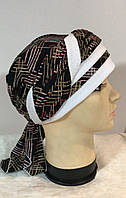 Летняя женская шапка-косынка-тюрбан с драпировкой чёрный