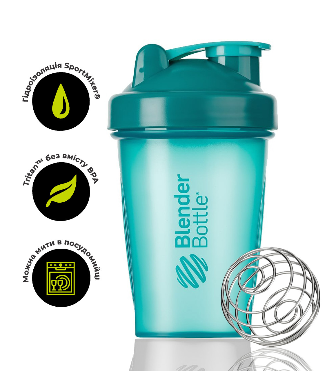 Шейкер спортивний BlenderBottle Classic 20oz/590ml Teal (Original)