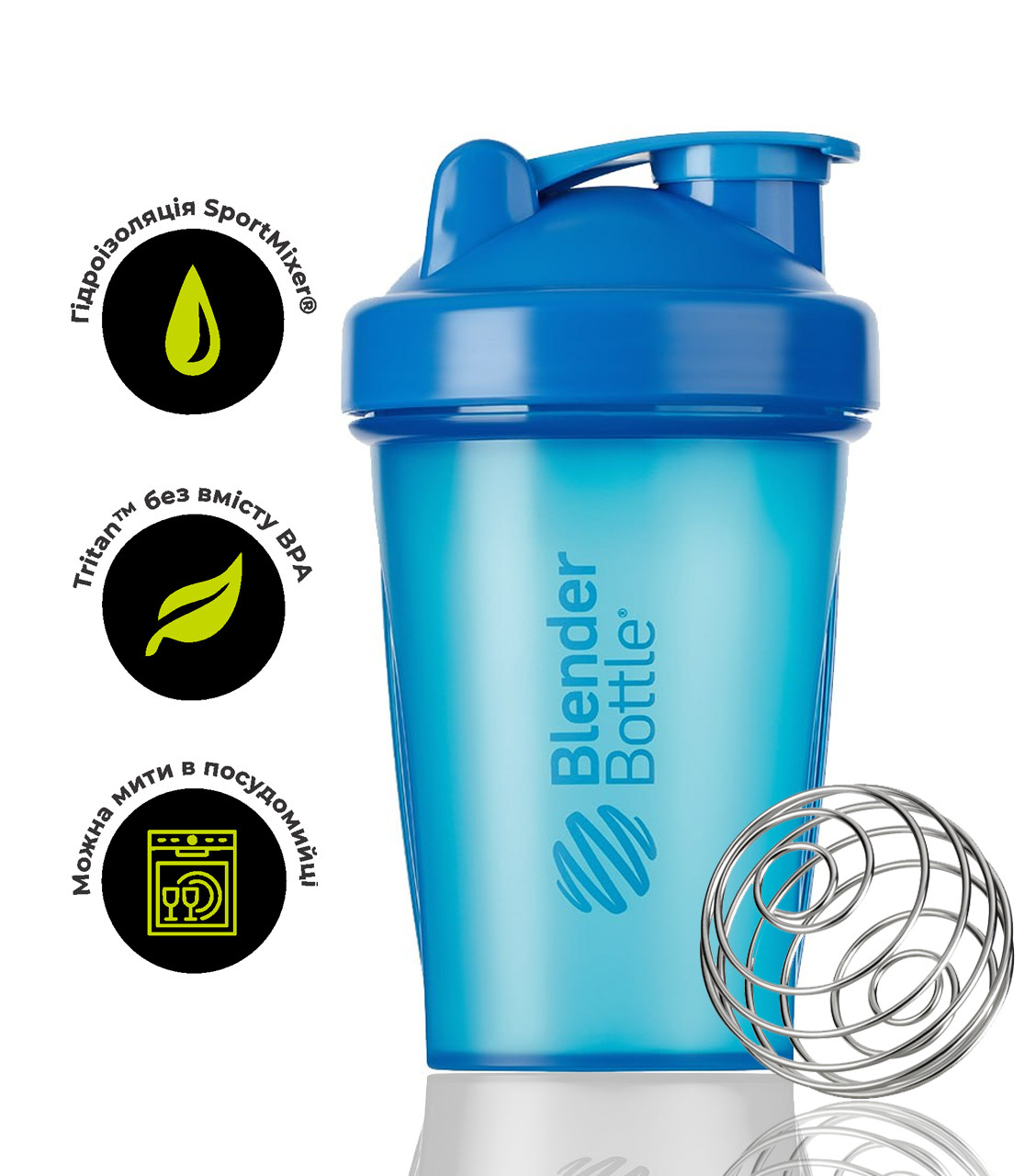 Шейкер спортивний BlenderBottle Classic 20oz/590ml Cyan (Original)