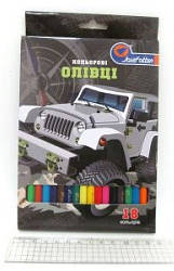 Олівці пластик 18 кольорів No 1051AT-18 Jeep у картоні