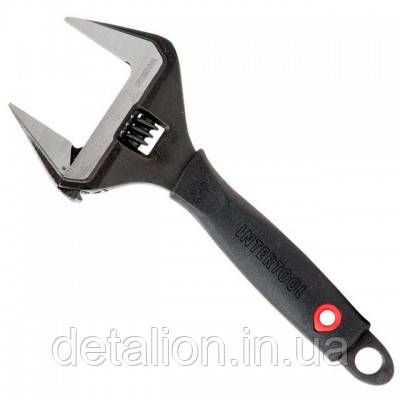 Ключ розвідний 150 мм, прогумована ручка, розведення губок 34 мм, CrV INTERTOOL XT-0040, фото 1