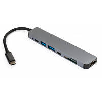 Концентратор Vinga Type-C to 4K HDMI+2*USB3.0+SD+TF+PD+USB-C 3.1 Gen1 aluminium (VCPHTC7AL), фото 2