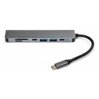 Концентратор Vinga Type-C to 4K HDMI+2*USB3.0+SD+TF+PD+USB-C 3.1 Gen1 aluminium (VCPHTC7AL), фото 4