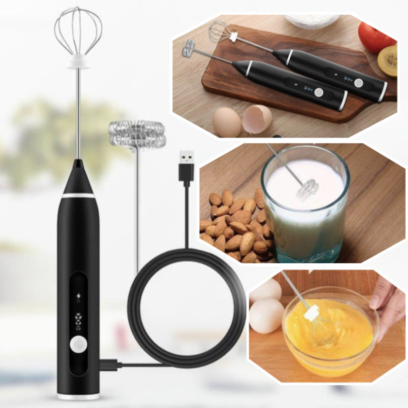 Капучинатор ручний мініміксер Milk Frother пінозбивач-Сспінач молока та вершків акумуляторний USB